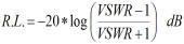 VSWR to return loss to conversion equation